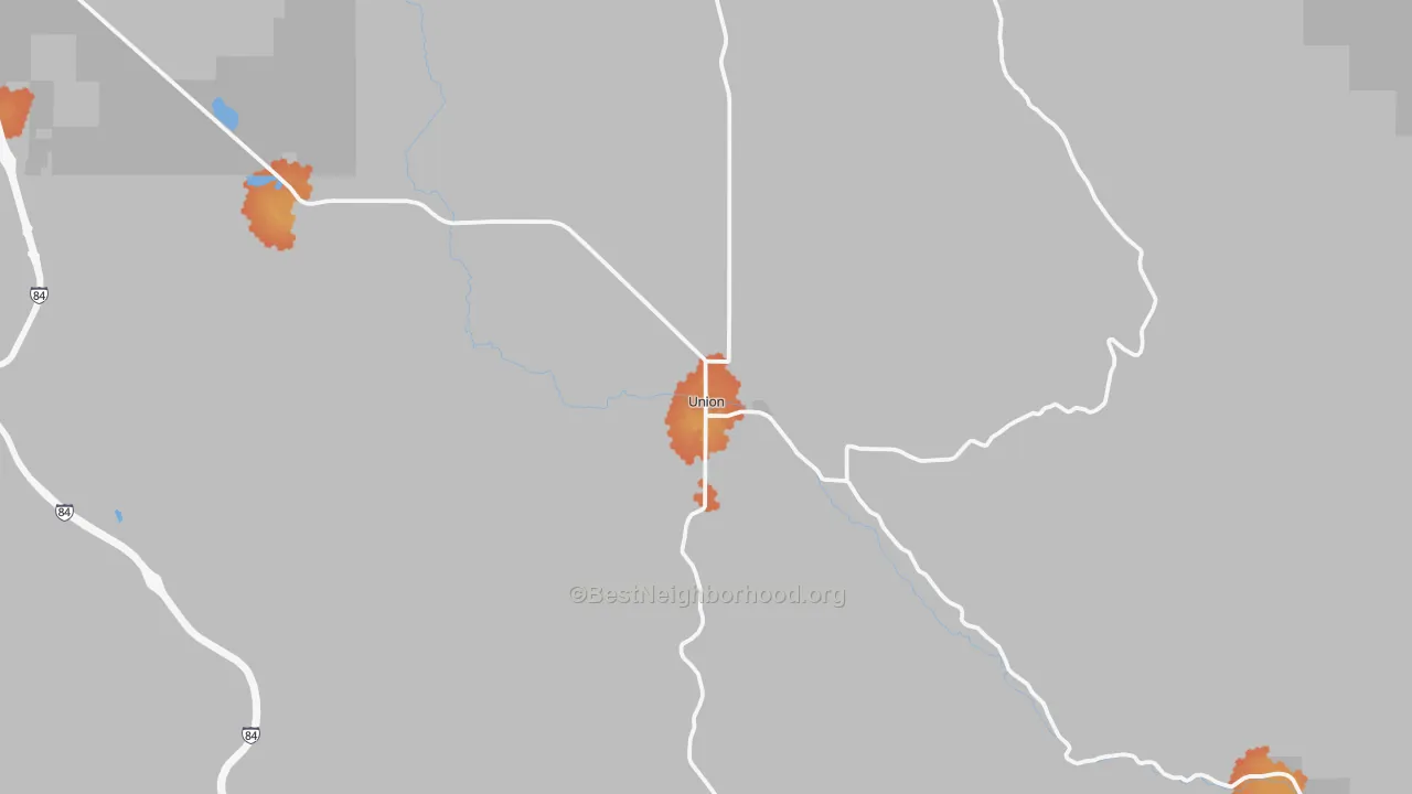 Bike Grade map of Union, OR
