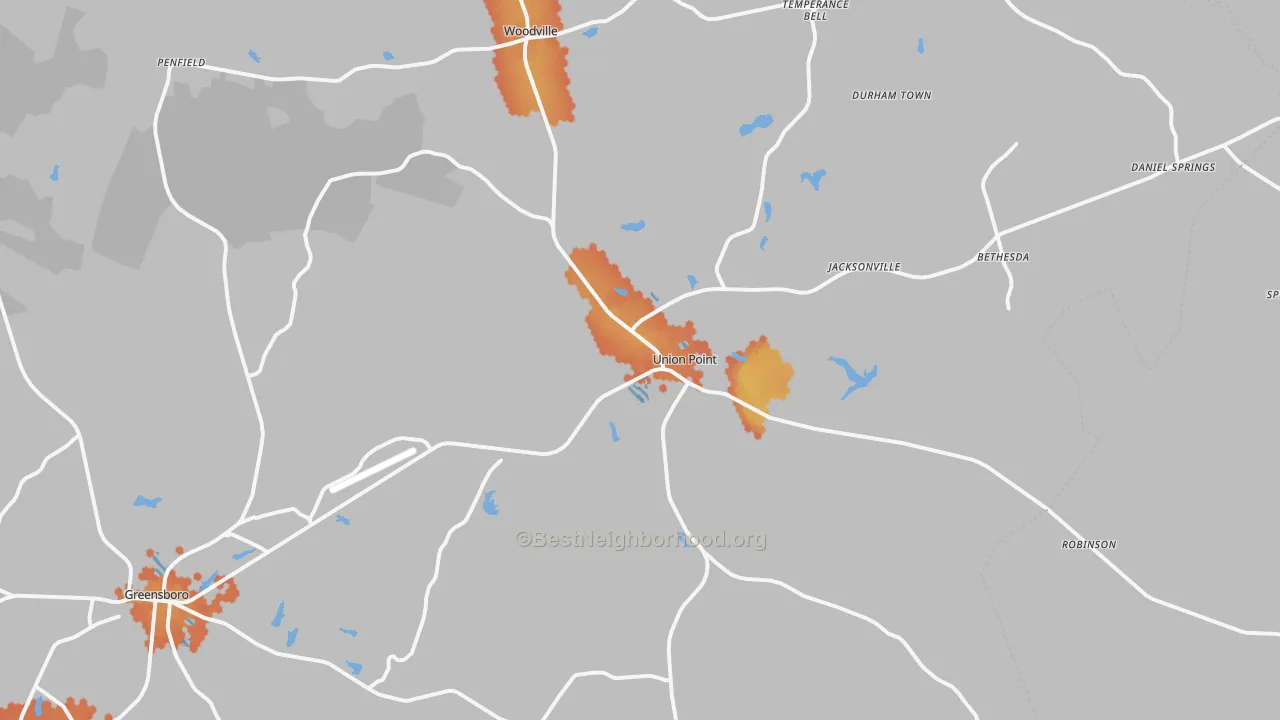 Bike Grade map of Union Point, GA