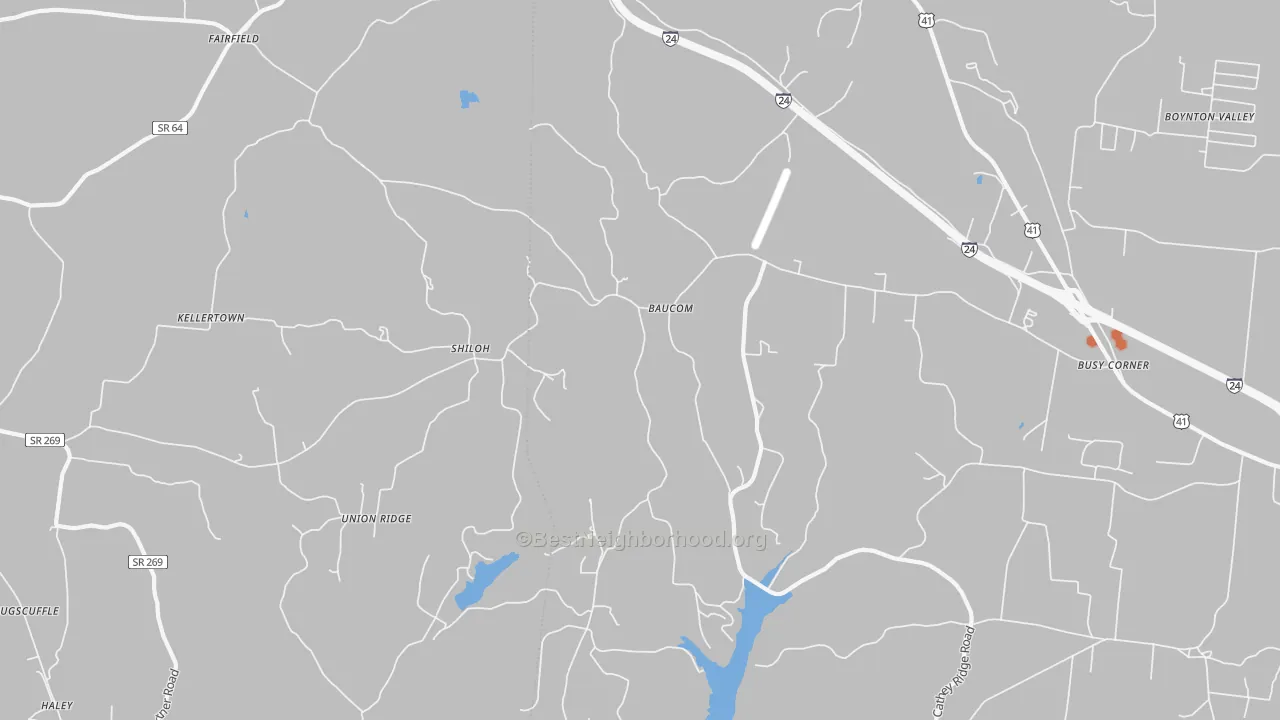 Bike Grade map of Union Ridge, TN