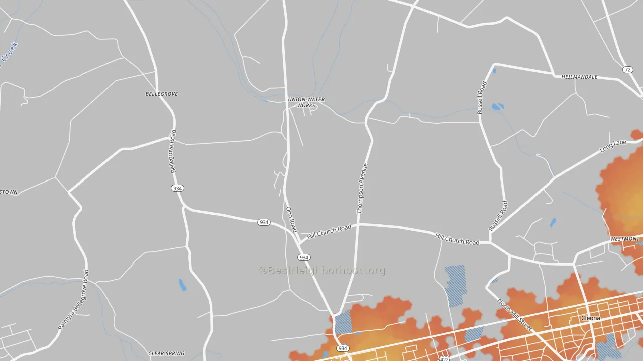 Bike Grade map of Union Water Works, PA