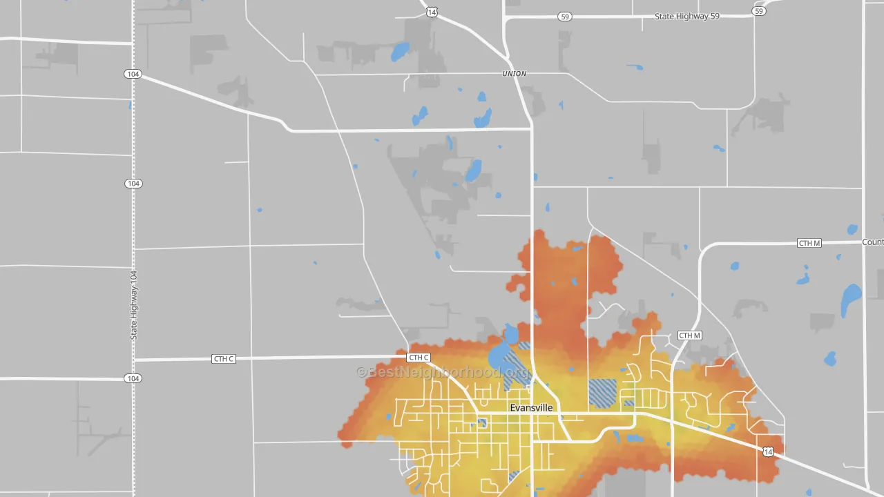 Bike Grade map of Union, WI