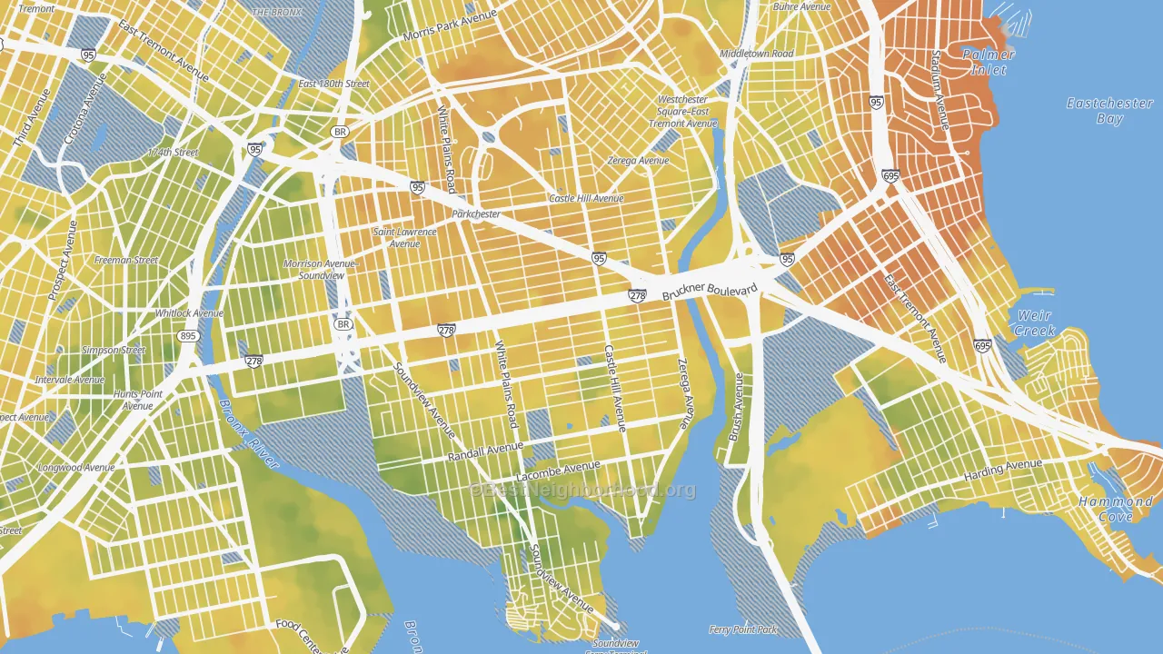 Bike Grade map of Unionport, Bronx, NY
