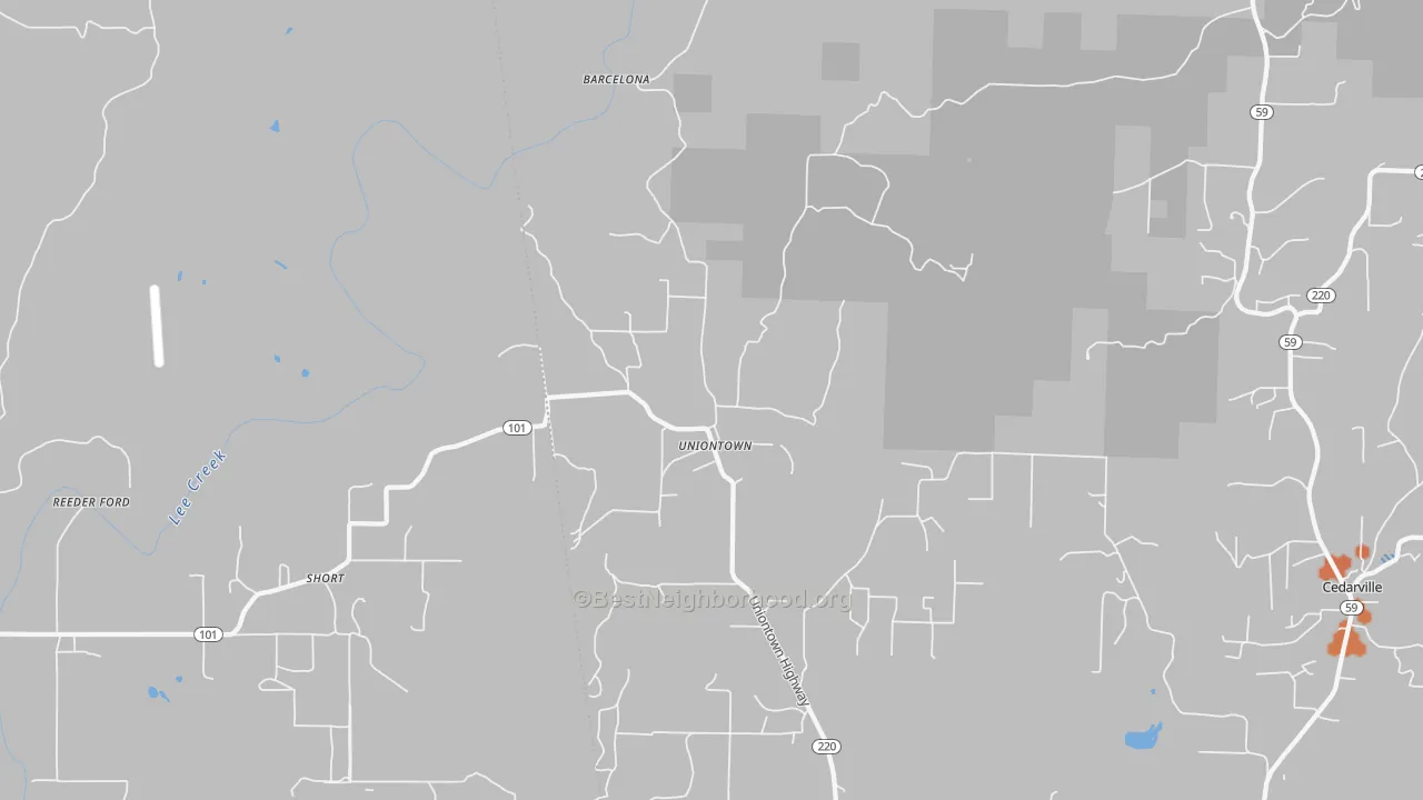 Bike Grade map of Uniontown, AR