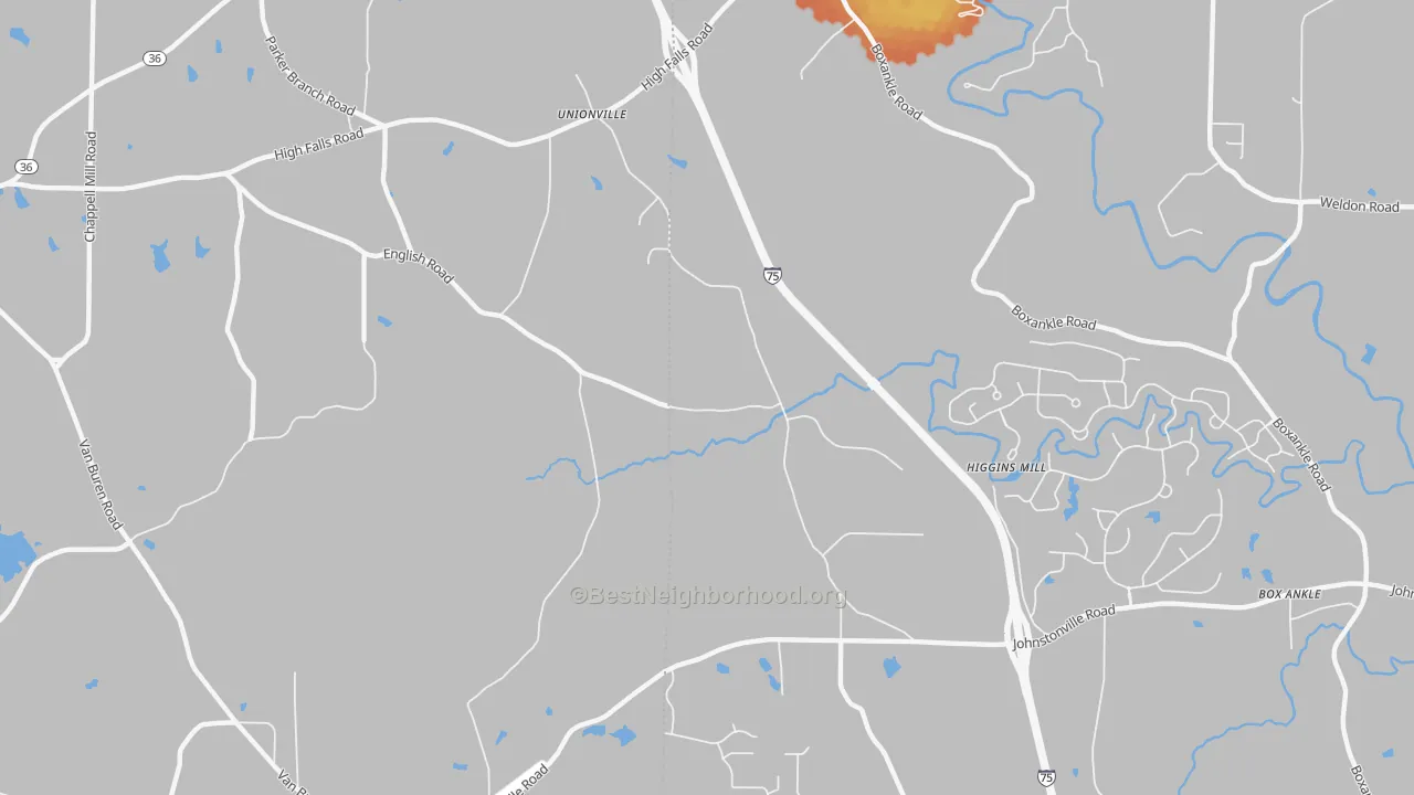 Bike Grade map of Unionville, GA