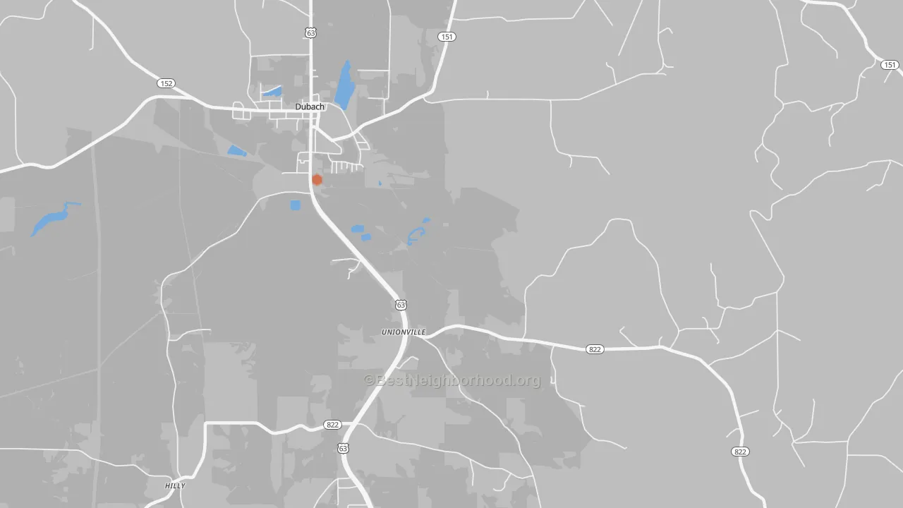Bike Grade map of Unionville, LA