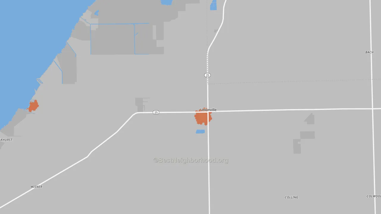 Bike Grade map of Unionville, MI