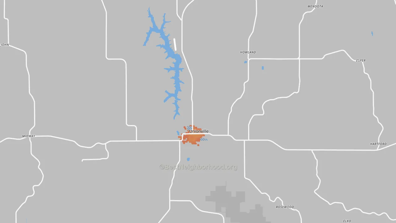 Bike Grade map of Unionville, MO