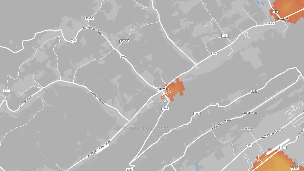 Bike Grade map of Unionville, PA