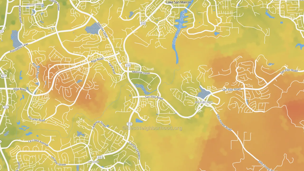 Bike Grade map of University Commons, San Marcos, CA