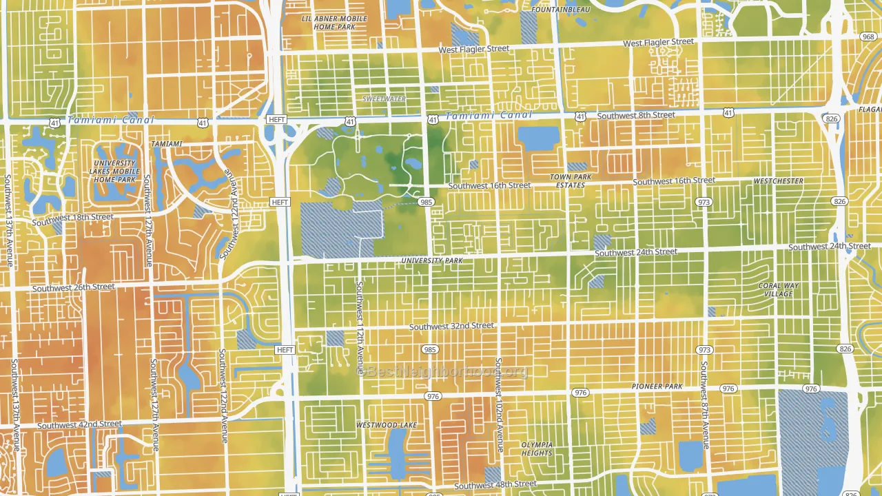 Bike Grade map of University Park, FL