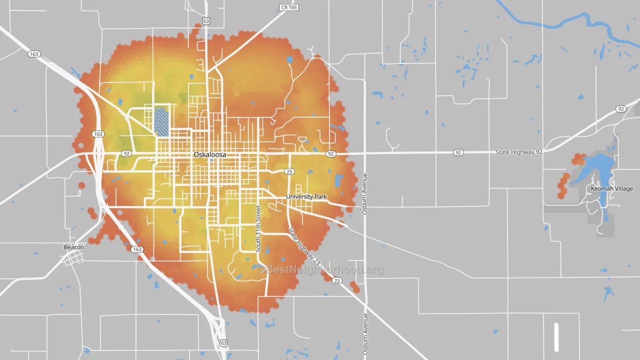 Bike Grade map of University Park, IA