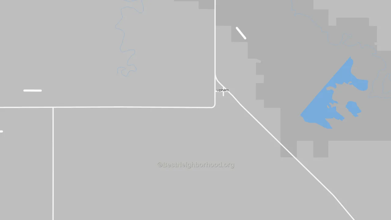 Bike Grade map of Upham, ND