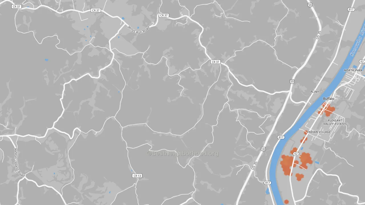 Bike Grade map of Upland, WV
