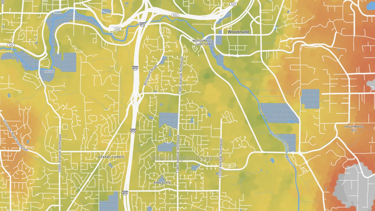 Bike Grade map of Upper West Ridge, Woodinville, WA