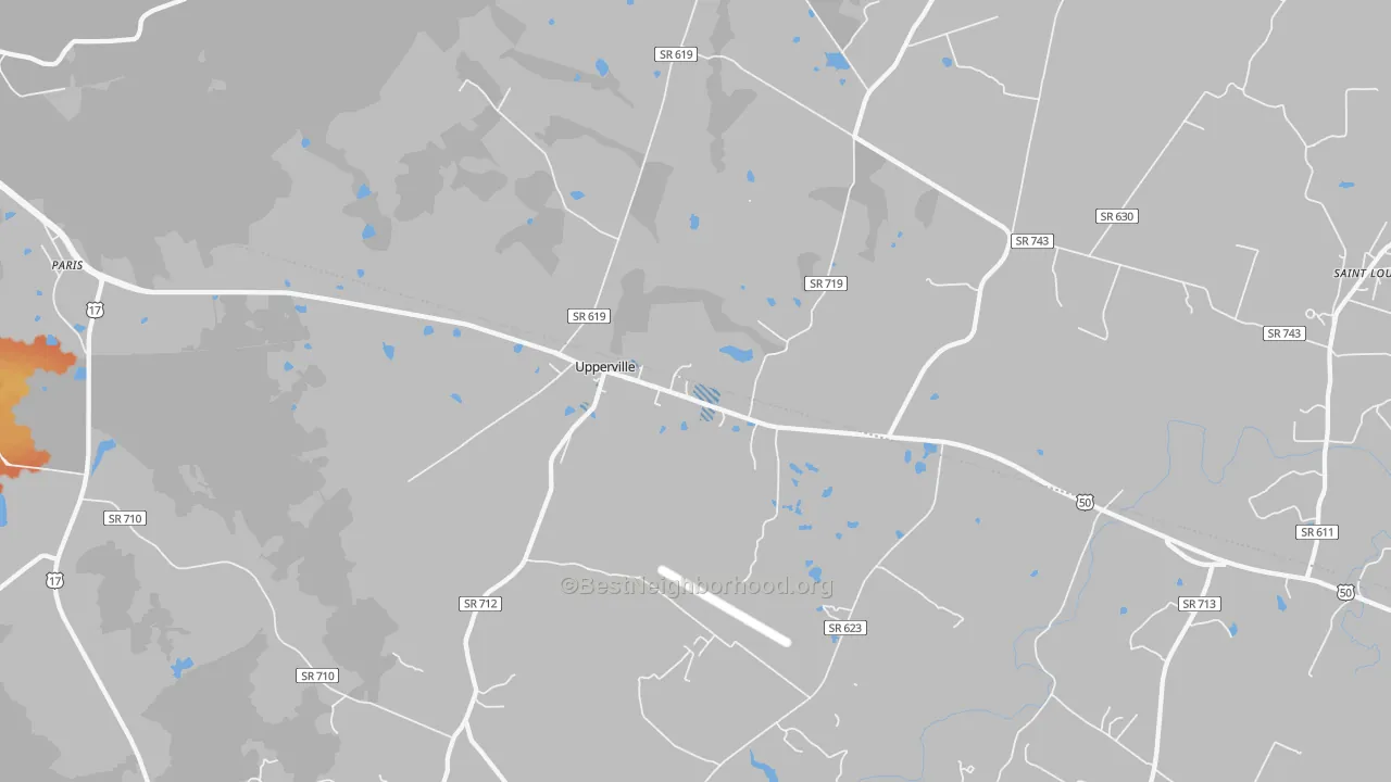 Bike Grade map of Upperville, VA