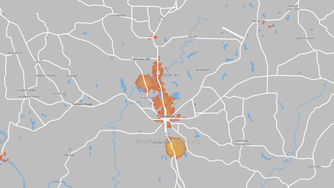 Bike Grade map of Upson County, GA