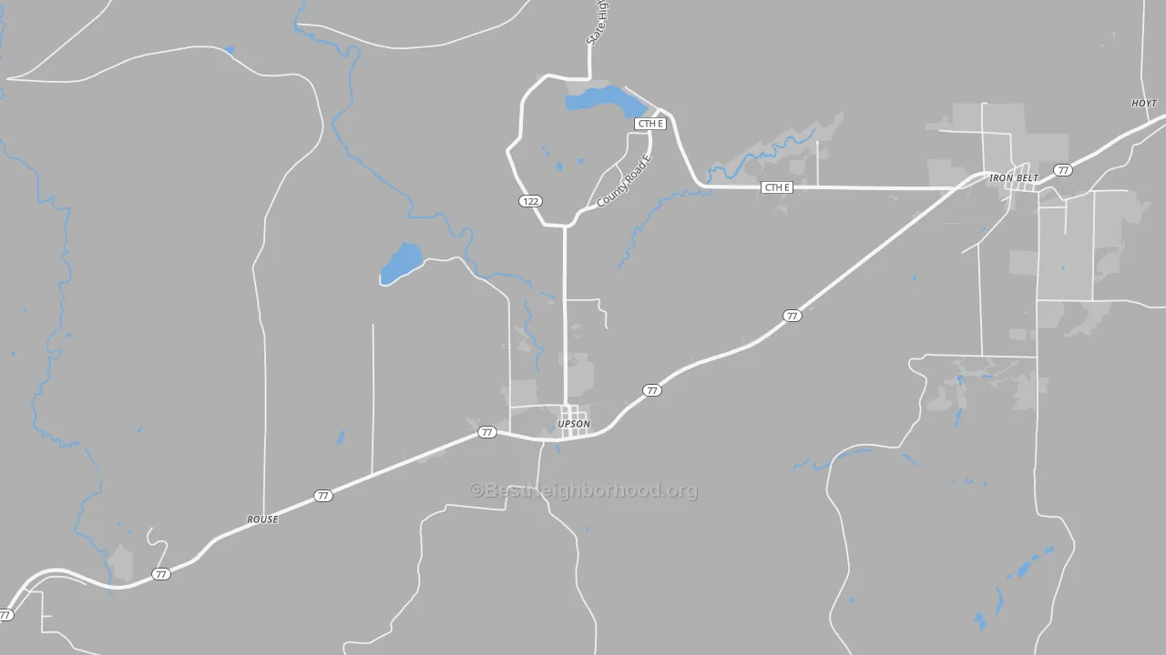 Bike Grade map of Upson, WI