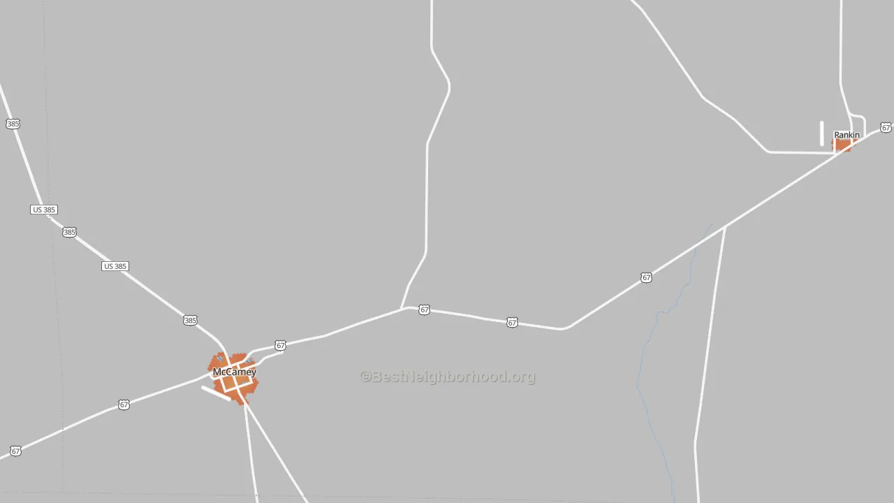 Bike Grade map of Upton County, TX