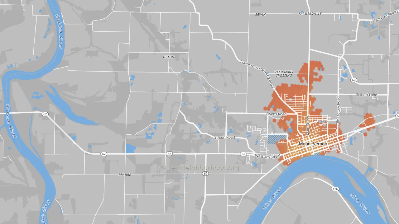 Bike Grade map of Upton, IN