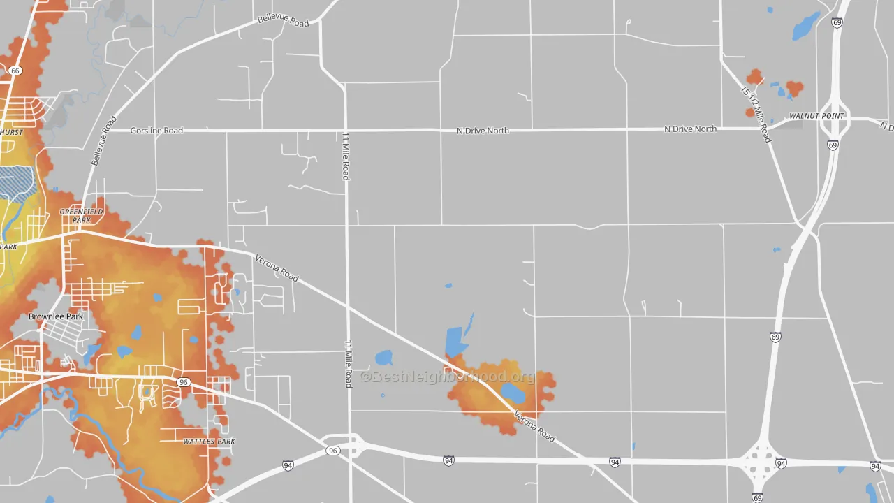 Bike Grade map of Urbandale, MI