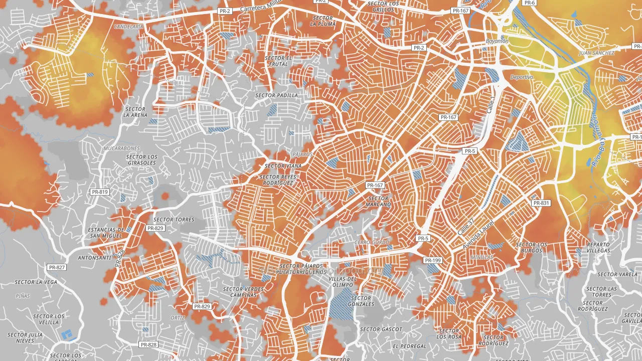 Bike Grade map of Urbanizacion Bayamon Gdns, Bayamon, PR