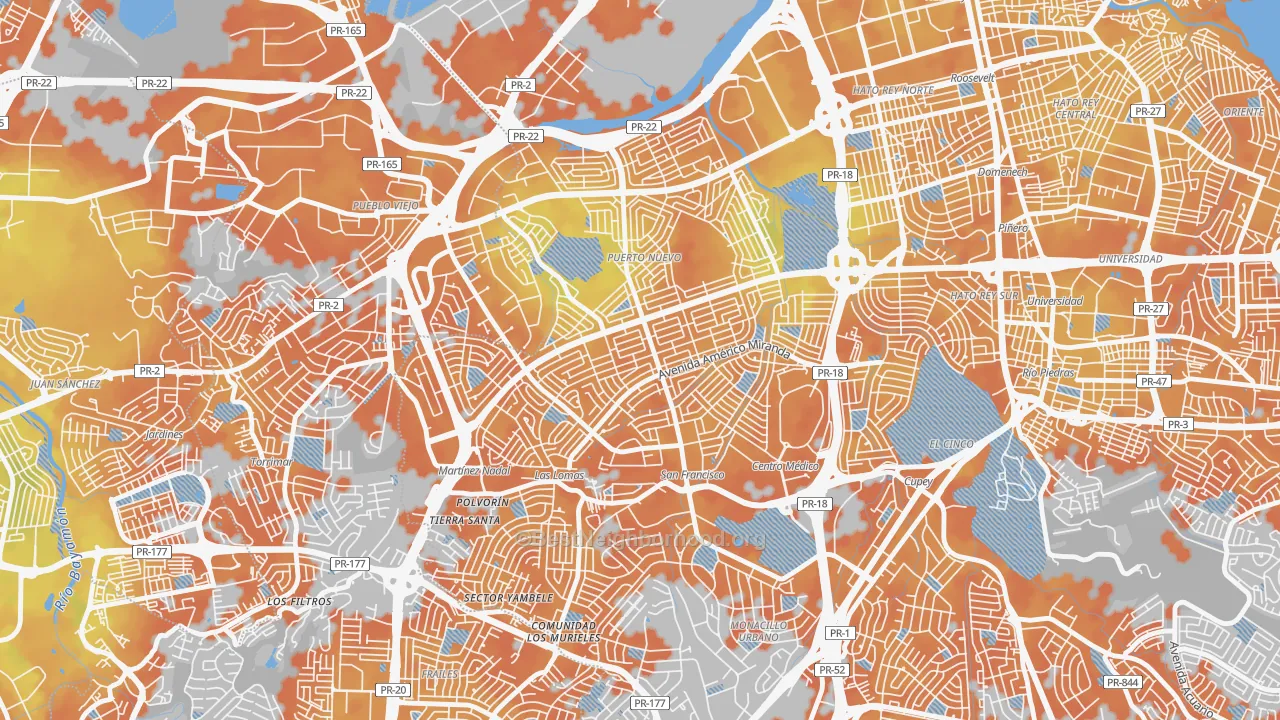 Bike Grade map of Urbanizacion Caparra Terrace, San Juan, PR
