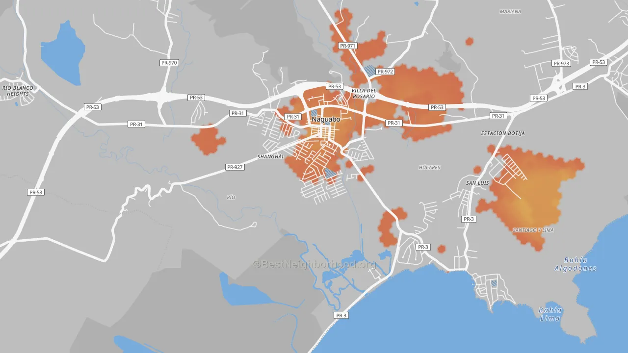 Bike Grade map of Urbanizacion Diplo, Naguabo, PR
