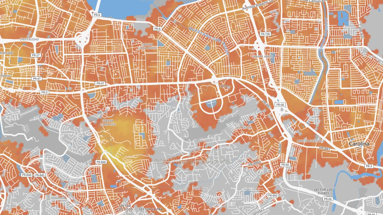 Bike Grade map of Urbanizacion San Martin, San Juan, PR