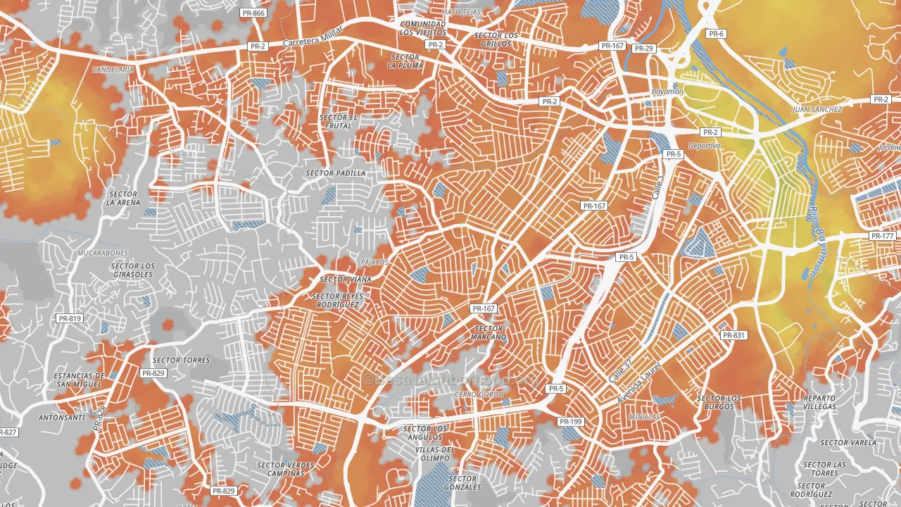 Bike Grade map of Urbanizacion Sierra Linda, Bayamon, PR
