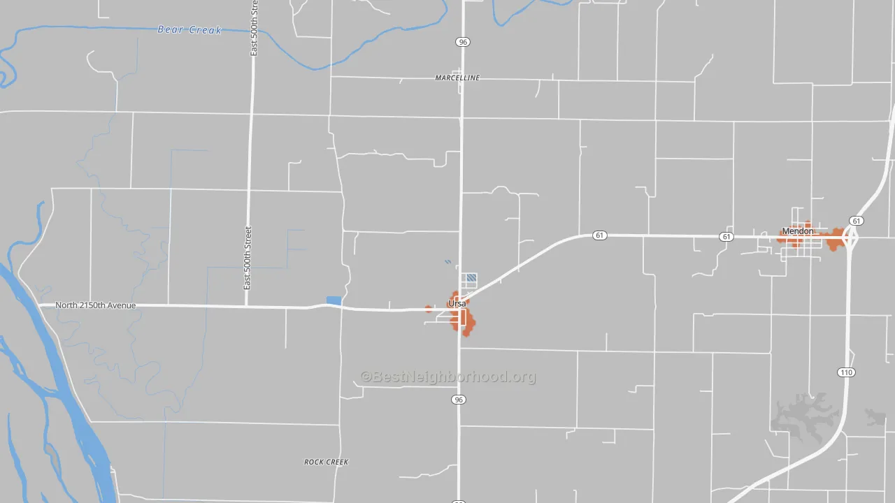 Bike Grade map of Ursa, IL