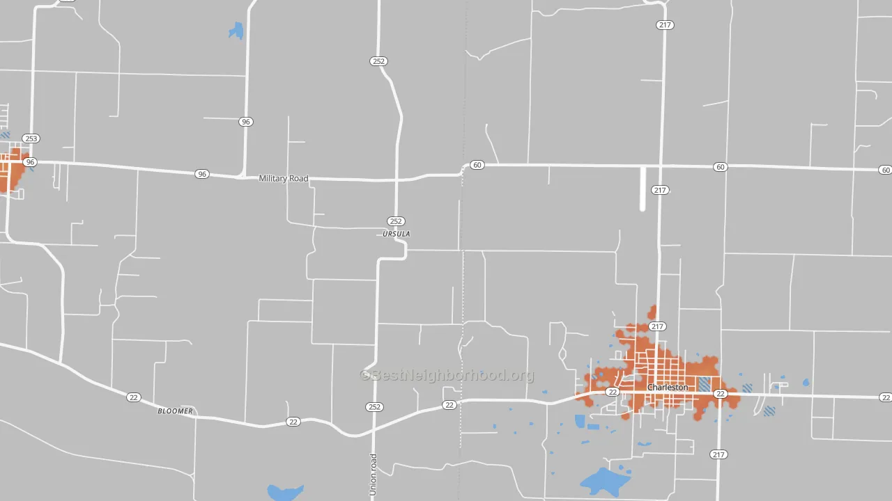 Bike Grade map of Ursula, AR