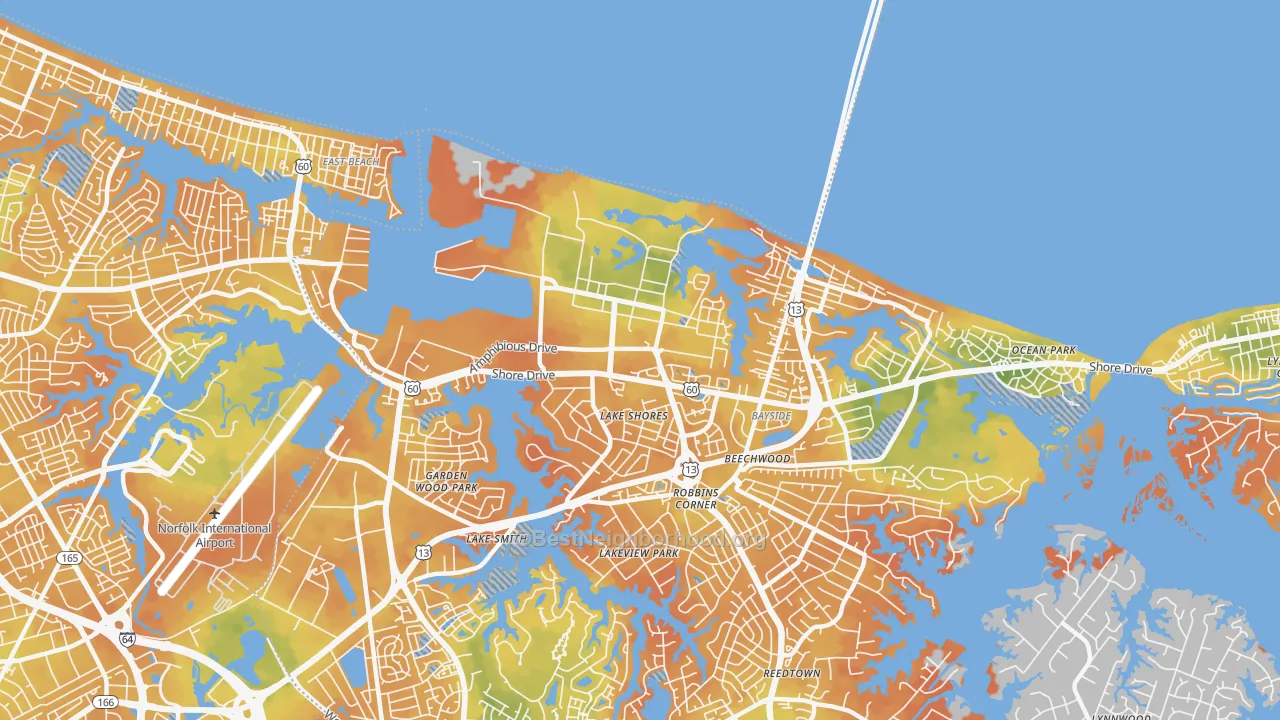 Bike Grade map of US Navy Little Creek Amphibious Base, Norfolk, VA