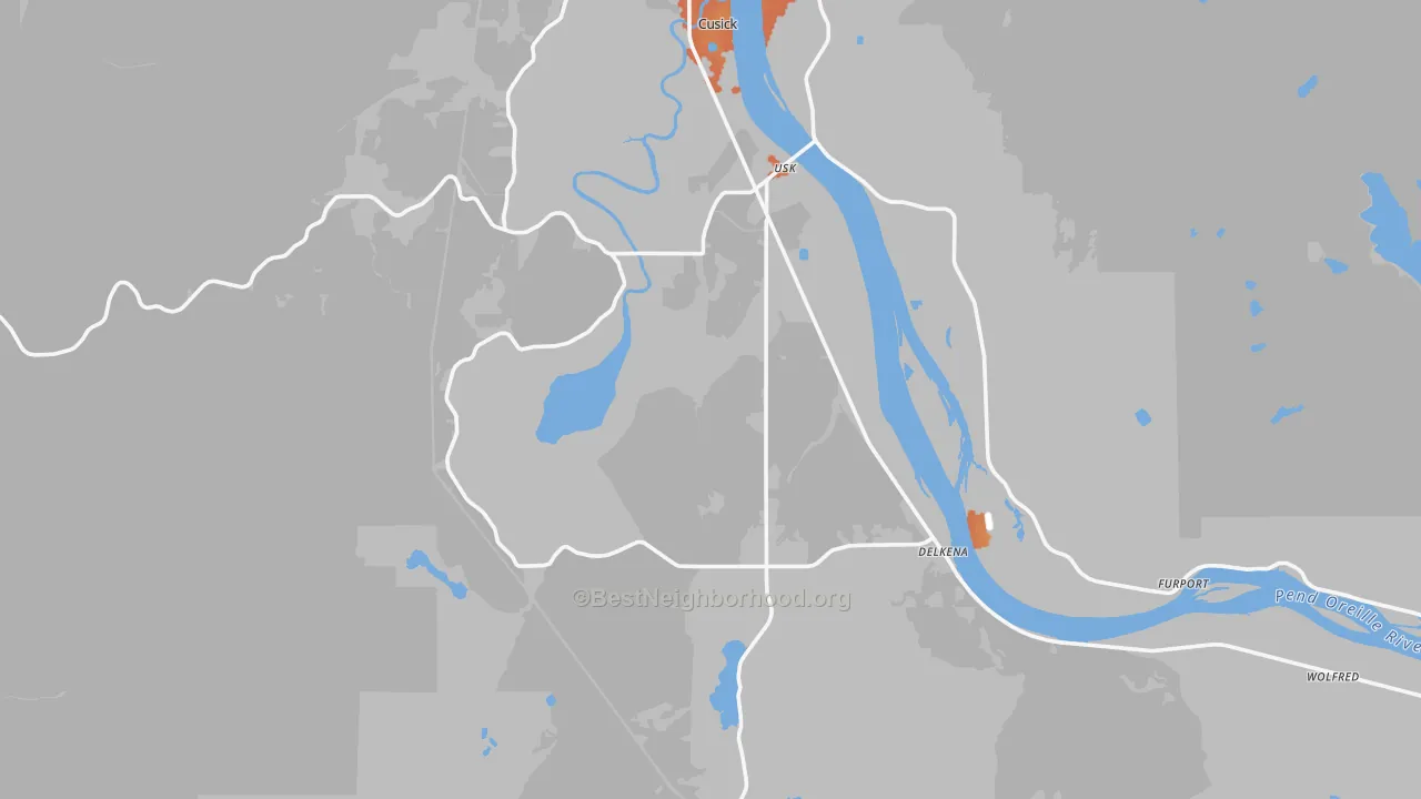 Bike Grade map of Usk, WA