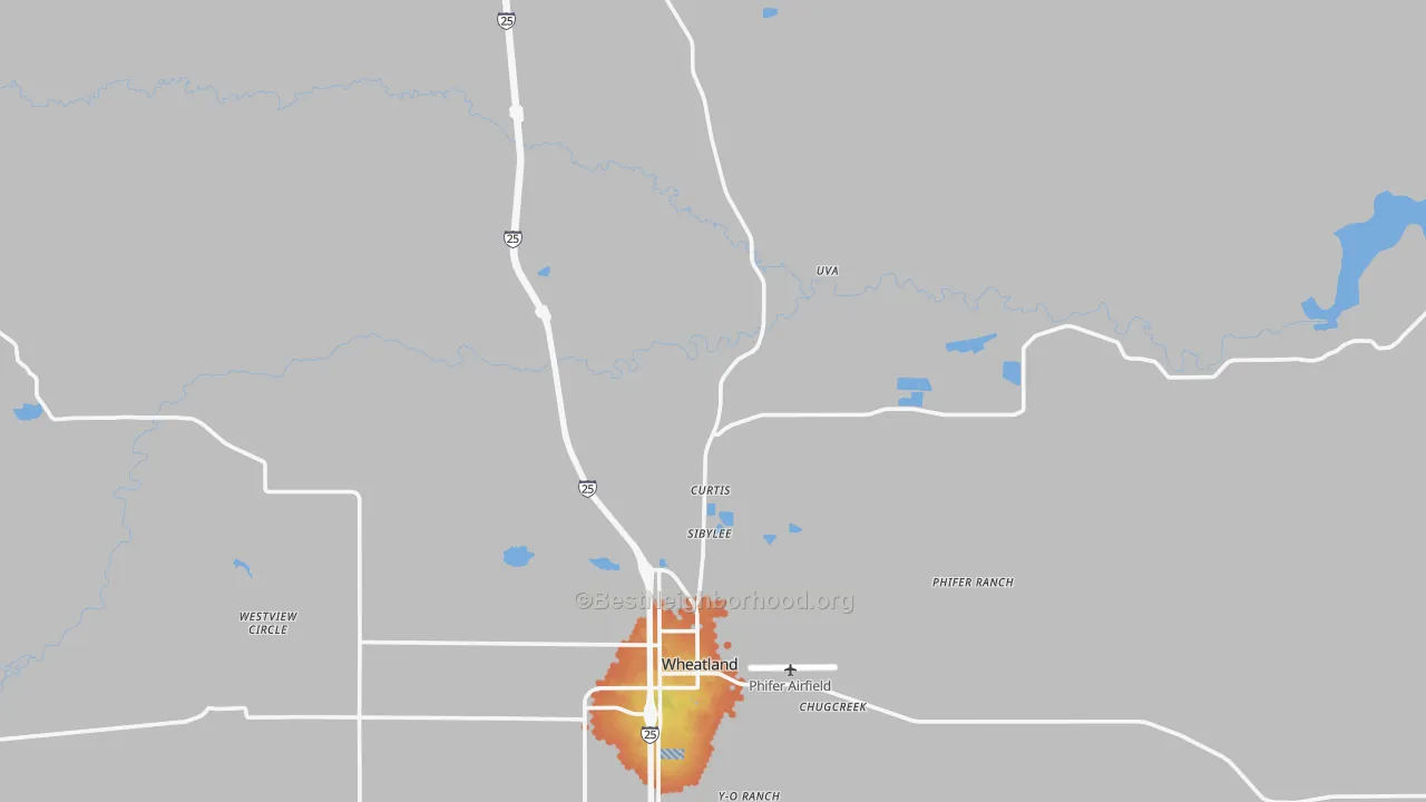 Bike Grade map of Uva, WY