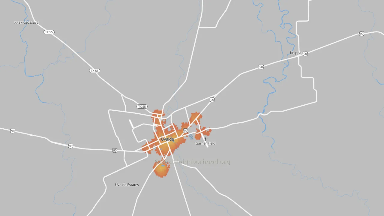 Bike Grade map of Uvalde County, TX