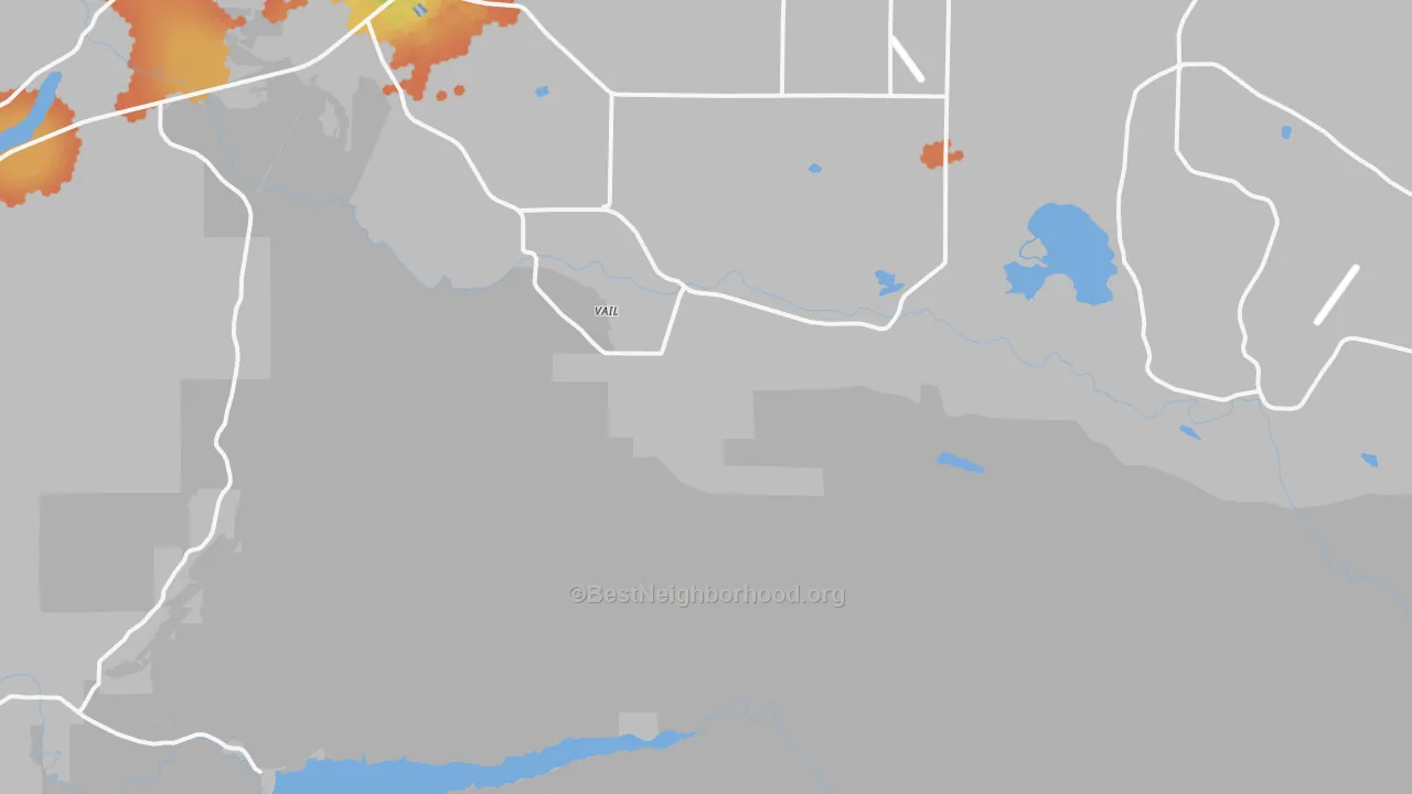 Bike Grade map of Vail, WA