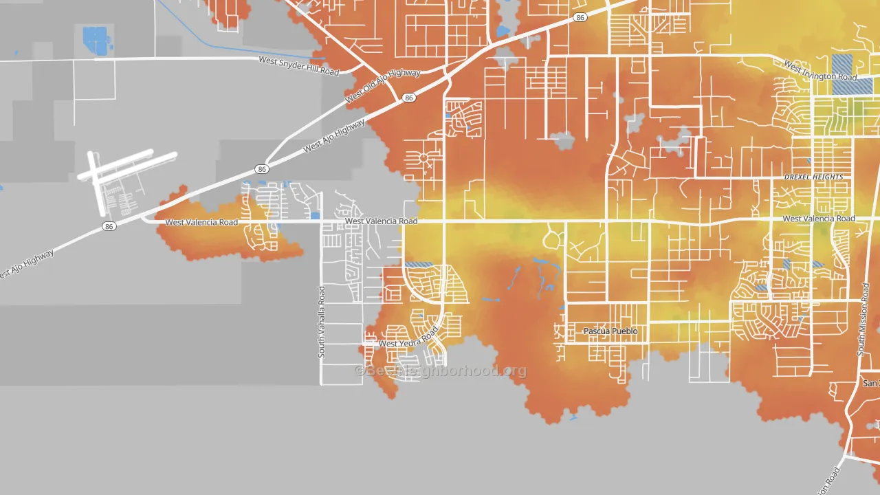 Bike Grade map of Valencia West, AZ
