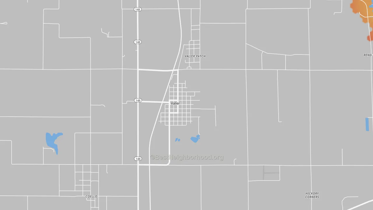 Bike Grade map of Valier, IL