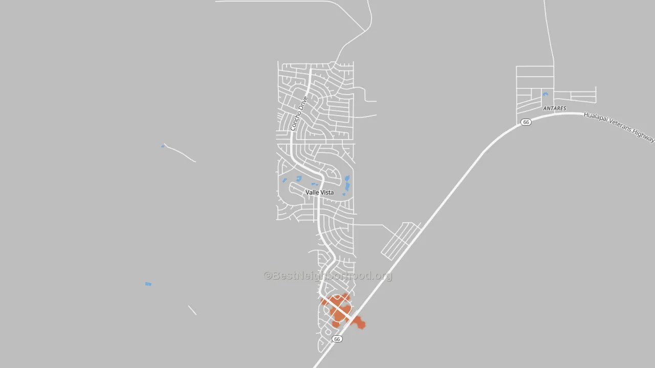 Bike Grade map of Valle Vista, AZ