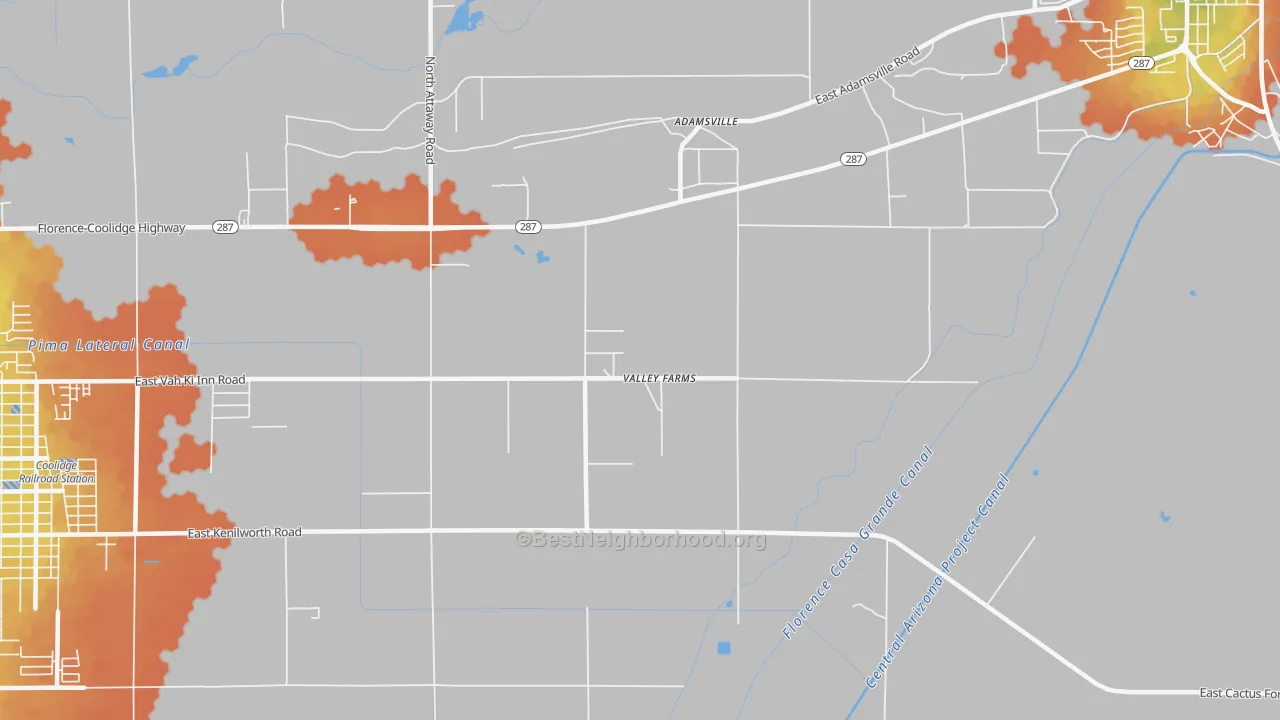 Bike Grade map of Valley Farms, AZ
