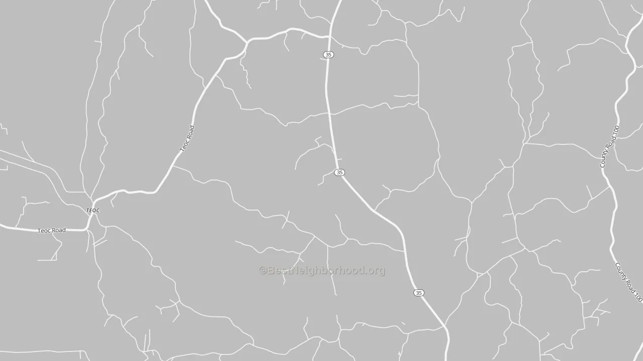 Bike Grade map of Valley Hill, MS