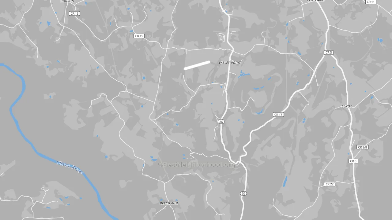 Bike Grade map of Valley Point, WV
