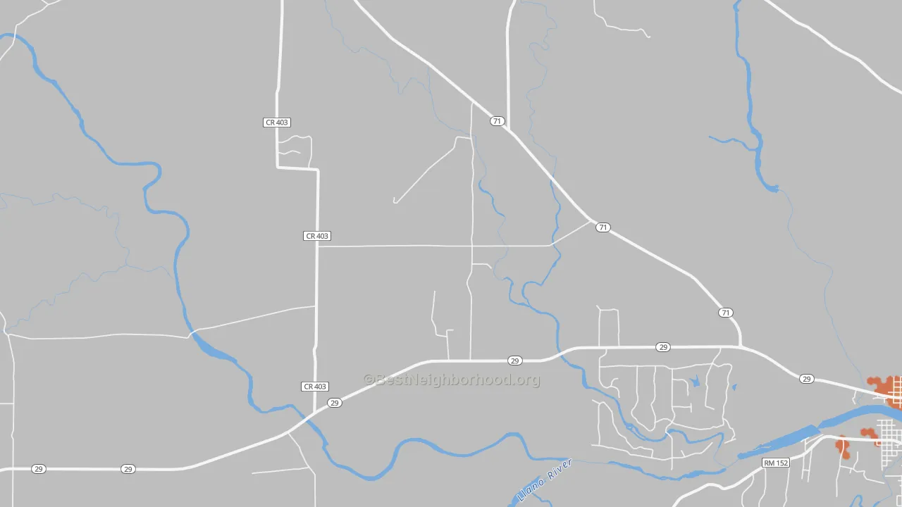 Bike Grade map of Valley Spring, TX