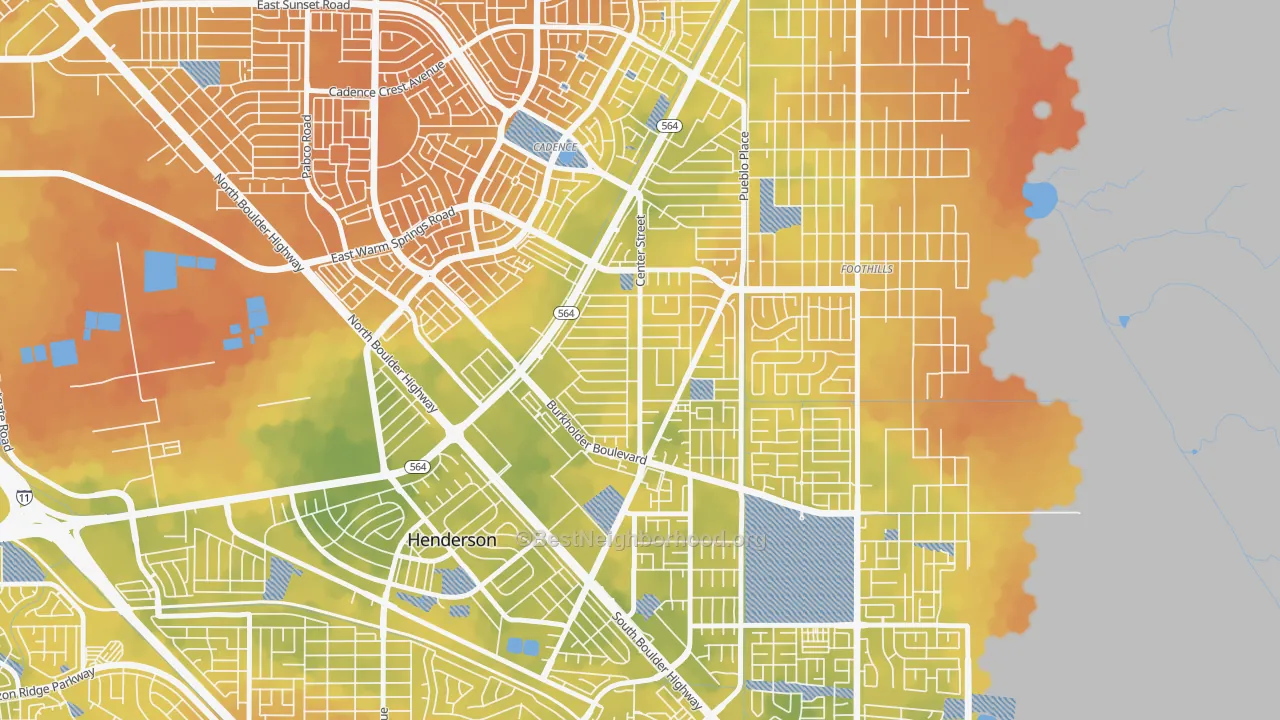Bike Grade map of Valley View, Henderson, NV