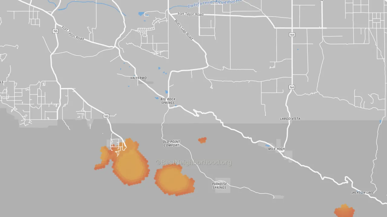 Bike Grade map of Valyermo, CA
