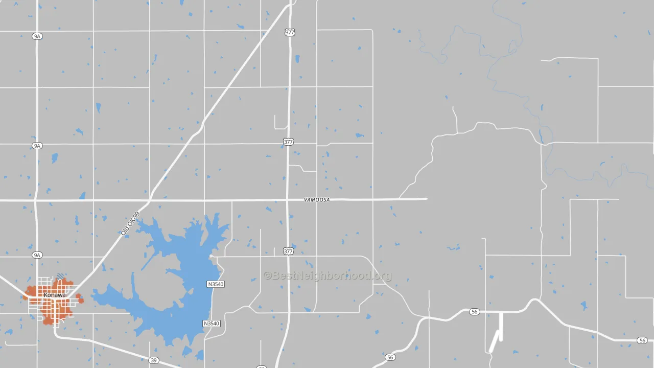 Bike Grade map of Vamoosa, OK