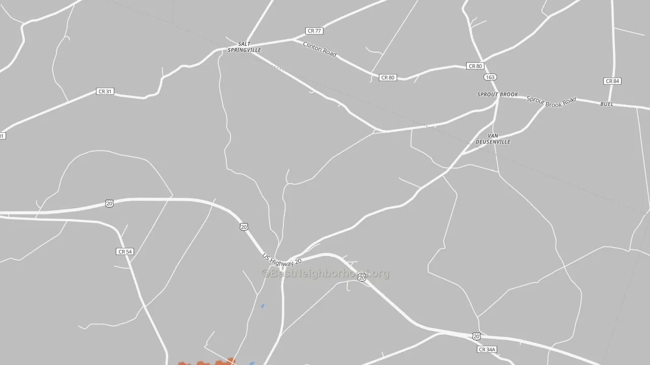 Bike Grade map of Van Deusenville, NY