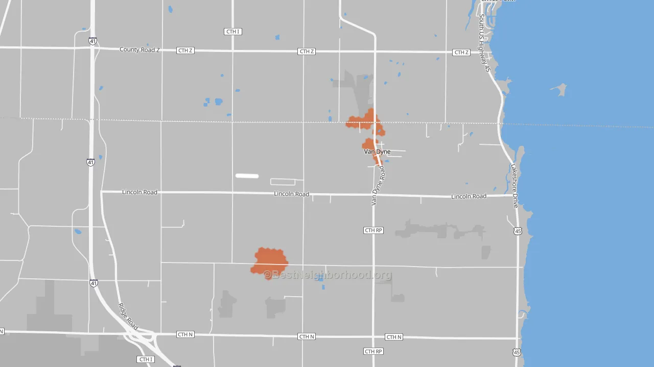 Bike Grade map of Van Dyne, WI