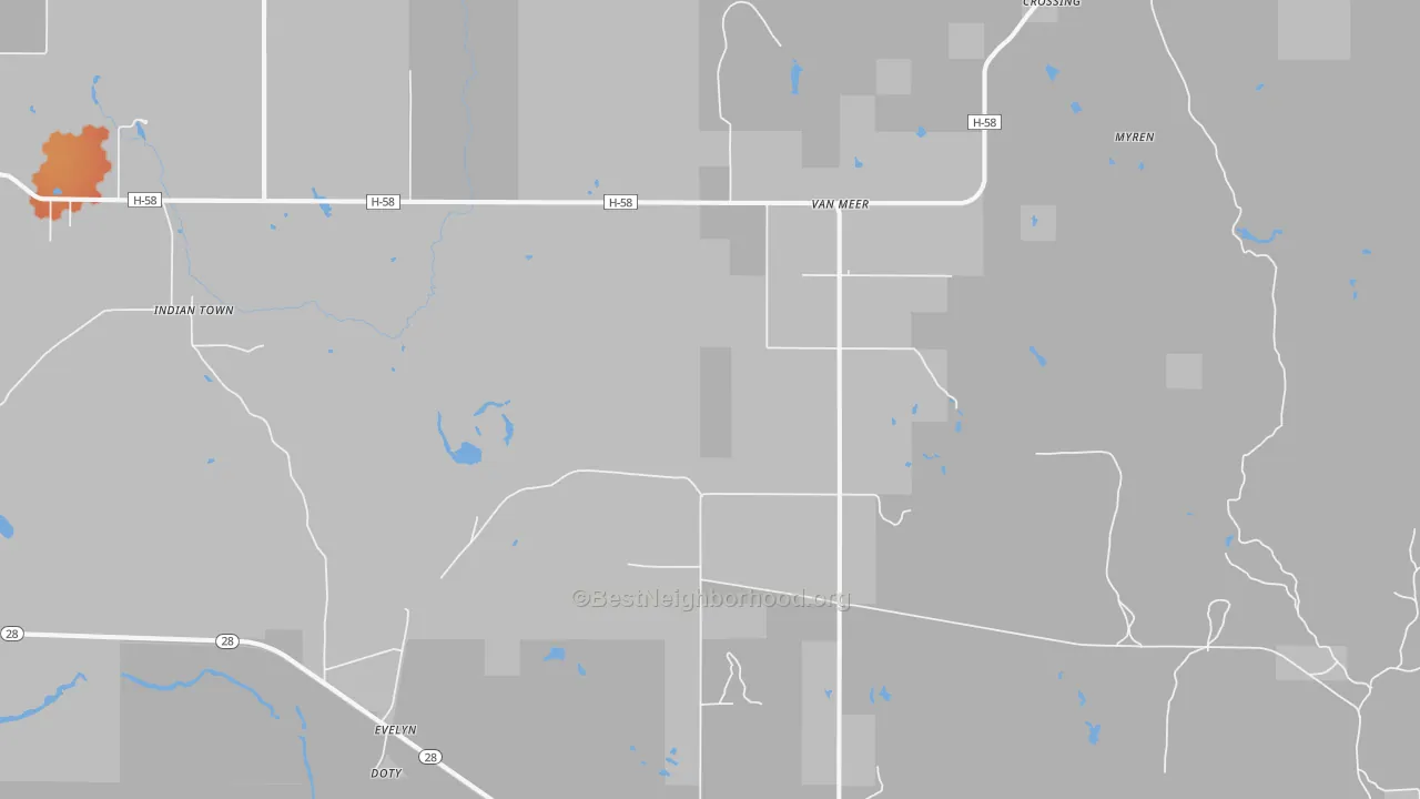 Bike Grade map of Van Meer, MI