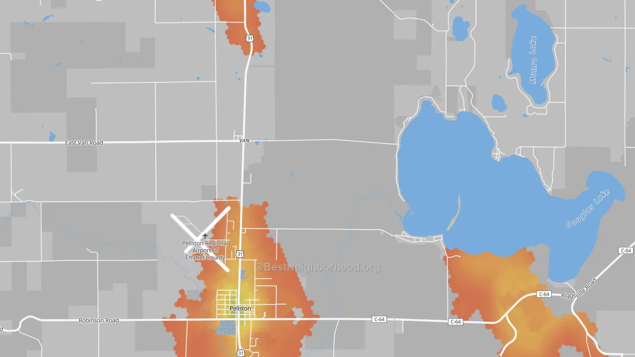 Bike Grade map of Van, MI